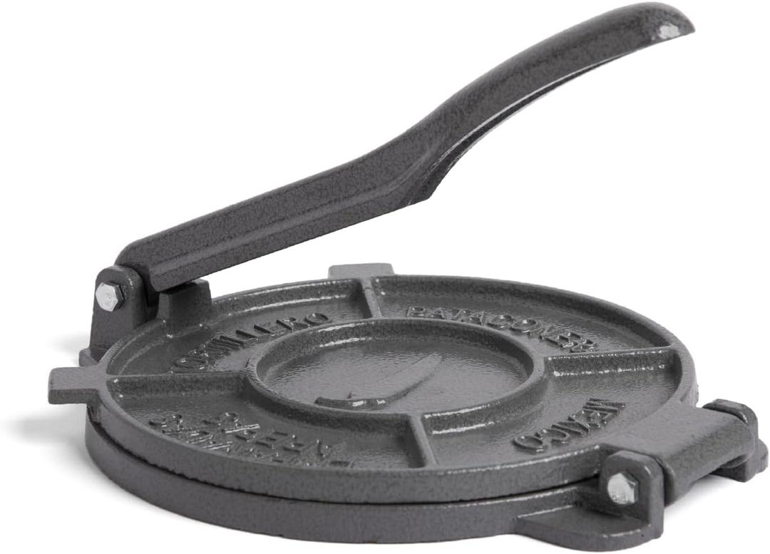 Alpha Living Tortilla Press 8 Inch Cast Iron Quesadilla Maker Heavy Duty Empanada Maker Press Cast Iron Tortilla Maker for Kitchen, Home Use