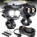 Motorcycle Fog Lights LED Kit Auxiliary Driving Lights with Switch Wiring Harness Brackets 50W Hi-Low Combo Beam for R1200GS Adventure Touring Cruiser Sport Motorcycle E-bike ATV UTV Trike