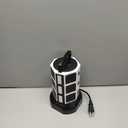 Power Strip Tower Surge Protector, JACKYLED 12 Outlets 6 USB (2 USB C) Charging Station, Extension Cord with Multiple Outlets, 1050J 1625W/13A Outlet Extender 6.5ft Extension Cord for Home Office, Medium-6.5ft, White Black