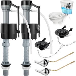 Saillong Universal Toilet Flusher Replacement Kit, Fill Valve, 2-Inch Flapper, Side Mount Handle Lever, Water-Saving, Adjustable Toilet Repair Kit Inside Tank, Easy to Install(2 Set,Dark Grey, Black) Saillong Universal Toilet Flusher Replacement Kit, Fill Valve, 2-Inch Flapper, Side Mount Handle Lever, Water-Saving, Adjustable Toilet Repair Kit Inside Tank, Easy to Install(2 Set,Dark Grey, Black)