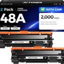 48A Black Toner Cartridge 2-Pack with chip High Yield Replacement for HP 48A CF248A Compatible with HP LaserJet Pro MFP M28a M28w M29a M29w M15a M15w M16a M16w Printer M28 M29 M15 M16 Series Ink Copy