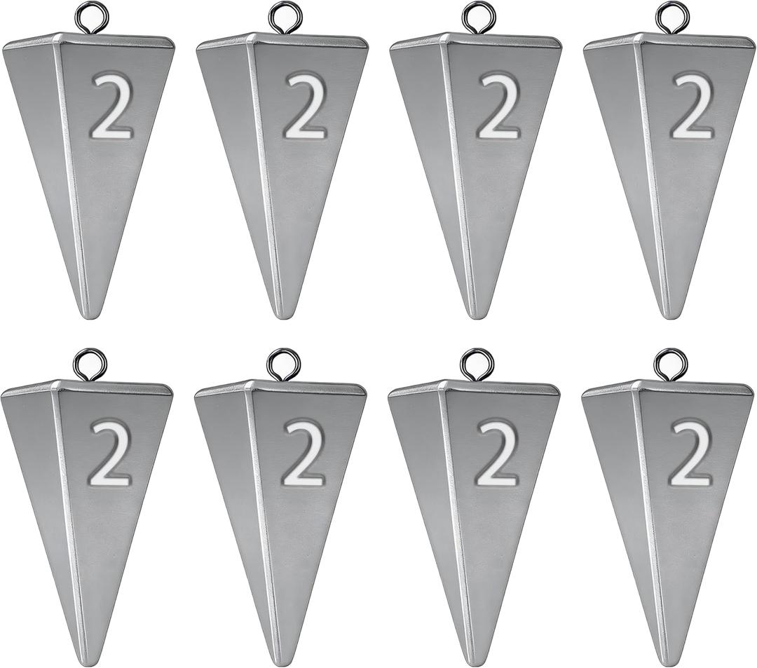 Pyramid Sinkers Fishing Weights, Saltwater Fishing Sinkers for Surf Fishing Gear Tackle - 2oz