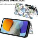 LETO for Samsung Galaxy A15 5G Wallet Case - Flip Folio Leather Kickstand - Credit Card Holder - Fashionable Flower Designs - Protective Phone Cover for Women and Girls - 6.5" - Coconut Trees