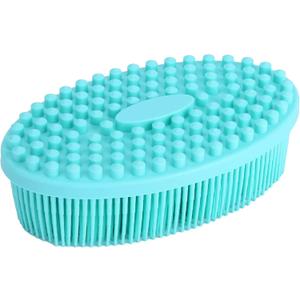 Silicone Shower Brush, Gigicial Multifunctional Massage Brush Baby Tactile Training Tool Baby Hair Scrubber Scalp Massager Comb for Home Shower Bathroom (Green)