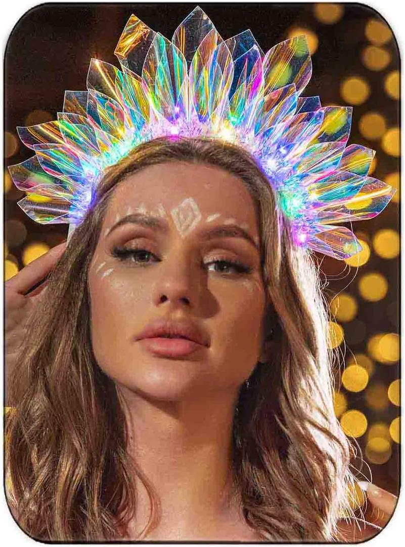 Zoestar Light Up Headband LED Headbands Glow Party Crown Hair Accessories for Women