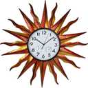 Large Outdoor Clock with Thermometer & Humidity - Silent Non-Ticking, Retro Sun Outdoor Wall Clock for Patio, Garden, Kitchen, Living Room(Yellow)