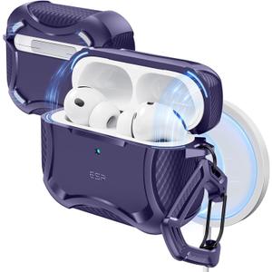 ESR for AirPods Pro 3 Case (2025), Magnetic Lid, Cyber Tough Series, Purple
