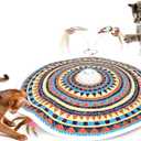 Potaroma Cat Toys Chargeable, 3in1 Hide and Seek, Automatic Interactive Fun, Fluttering Butterfly, Moving Feather, Kitten Wand, Indoor Kitty Exercise Kicker 22.8 Inch Cover for All Breeds (Vibrant Bohemian)