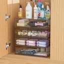 Clear Stackable Makeup Organizer with Drawer, 12''W Acrylic Storage Drawers, Cosmetic Display Case for Vanity Bathroom Countertop, Beauty Holder for Lipstick Brush Skincare Perfume