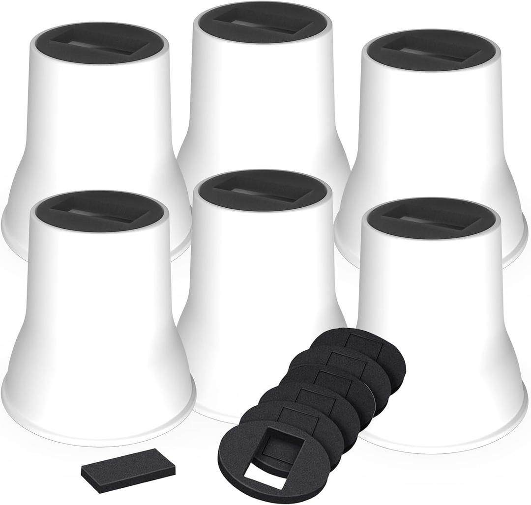 Bed Risers 6 Inch, 6 Pack Heavy Duty Bed Furniture Risers, Lift Up to 2200lbs Round Couch Risers for Sofas, Couches, TV Stands and Chairs (White)