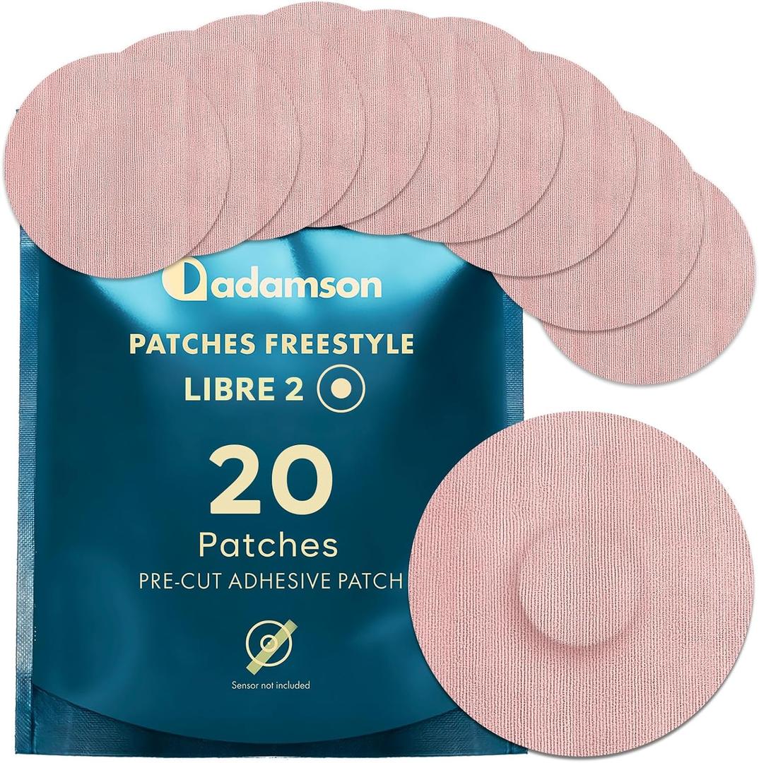 Freestyle Libre 2 Covers 20 Libre 2 Sensor Covers, Long-Lasting, No Glue on Center, Non-Irritating, Easy to Apply and Remove for Sports and Daily Use - Beige