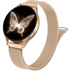 SNBLK Slim Metal Magnetic Bands Compatible with Samsung Galaxy Watch 7 Band 6 5 4 FE 40mm 44mm/6 Classic/Active 2/5 Pro/3, 20mm Milanese Stainless Steel Mesh Strap for Samsung Watch Bands for Women