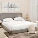 Good Sleep Bedding Split King Sheets Sets for Adjustable Bed Cotton, Luxury Sheets, Egyptian Cotton Sheets, 5 Piece 100% Cotton Split King Sheet Set, Sateen Weave, 2 Fitted - 16" Deep Pocket, White