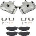 SCITOO Front Left & Right Brake Kit [4] Brake Pads [2] Brake Disc Calipers w/Bracket Compatible With 2007-2012 for Dodge for Caliber