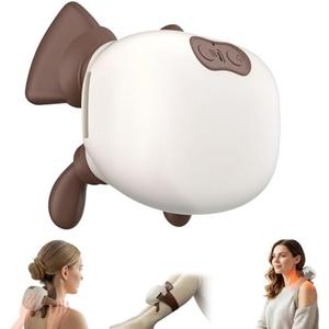 Neck and Shoulder Massager with Heat, 4D Bionic Hands Deep Tissue Heated Massager Simulates Human Palm Massage, 3 Levels & 2 Temperatures, Portable Kneading Massage Machine, Gifts for Man Women