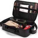 Large Barber Hairdresser Bag, Hairstylist Traveling Bag Shoulder Strap, Barber Carrying Bag Barber Supplies Storage Bag for Clippers, Scissor, Blow Dryer & Various Hair Cutting Tools (Black)