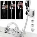 CECEFIN Kitchen Faucet Hose Attachment, Sink Sprayer Replacement Head with 4.9 Ft Stainless Steel Hose, Water Saving Aerator with 3-Way Diverter Valve for Hair Washing, Laundry Room, and Pet Shower