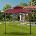 OIPUNSHLE Grill Gazebo Replacement Canopy Top, 5'x8' Top Double Tiered Replacement Canopy Roof, Grill Shelter Cover Roof Fit for Gazebo Model L-GG001PST-F (Grey)
