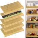 Wire Shelf Covers,30" W x 16" D,5pcs,Natural | Bamboo Wire Rack Covers for Pantry and Closet,Tool-Free,Snap-On,Durable
