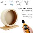 antiai Hamster Wooden Silent Wheel, Small Animal Exercise Wheel Accessories, Quiet Spinner Hamster Running Wheels Prevent Depression Toys for Hamsters, Gerbils, Mice and Other Small Pets (S)