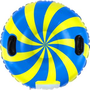 Large 35" Inflatable Snow Tube Sled for Adults, Christmas Snow Sled with Thickened Handles and Heavy Duty Bottom, Fun Outdoor Winter Birthday Gift for Tubing Sledding