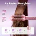 Ufree Negative Ions Hair Straightener Brush, 9 Fast-Heating Temp Settings with LED Display, Ionic Straightening Hot Comb for Women, Professional Styling Tool for Silky Shine, Dual Voltage