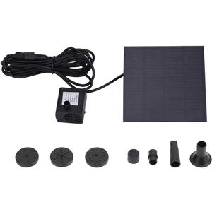 Fdit 1.2W ABS Miniature Brush-less Aquarium Fountain Pond Solar Submersible Energy-saving Low Noise Black