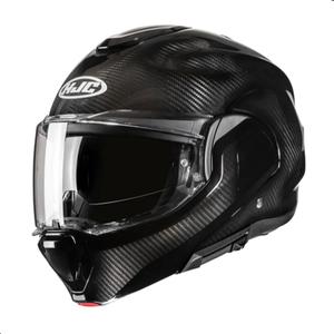 HJC F100 Carbon Solid Modular Motorcycle Helmet with HJ-45 Pinlock Visor, DOT Approved (Carbon, Large)