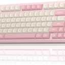AULA F75 75% Wireless Mechanical Keyboard, Hot Swappable Pink Creamy Keyboard, Pre-lubed Linear Switches, PBT Keycaps, 2.4GHz/Type-C/BT5.0, RGB Backlit Computer Gaming Keyboards for Office/Laptop/PC