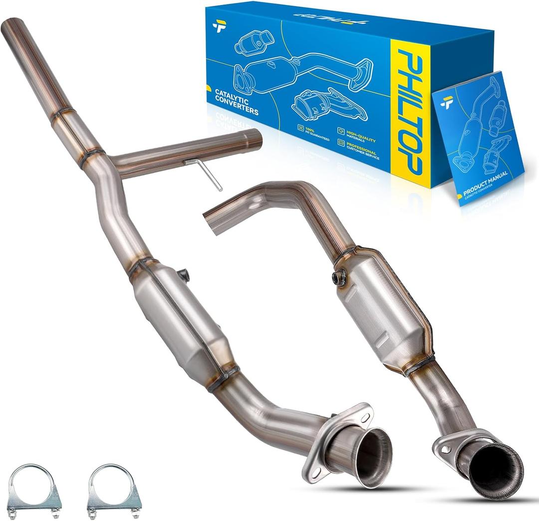 PHILTOP Left and Right Catalytic Converter Compatible with 2004-2006 F150 5.4L 4WD, 2006-2008 Mark LT 5.4L 4WD - Replace# 53569, 645217, 30494, 50553, 645218, 30495 (EPA Compliant)