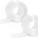 2 x Krijuess 2 Rolls Window Seal Strip, 2 Inch x 33 FT Air Conditioner Window Seal Residue, Clear and Waterproof Weather Stripping Tape for Doors Windows and Shower Glass Gaps Bathroom