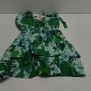 PRETTYGARDEN Women's Summer Tie One Shoulder Boho Floral Dress Elastic Waist Tiered Ruffle A Line Flowy Mini Dresses (Print Green,Small)
