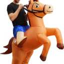Seeds of Light Inflatable Costume Adult Horse Costumes Inflatable Horse Riding Costume Cowboy Blow Up Halloween Costume for Men Women Party