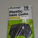 Pureegg Plastic Table Cloth Disposable 10 Pack, 84'' Round Table Cloths, Halloween Party Decorations, Summerween Decor, Halloween Tablecloths, Round, Plastic Cover, Leakproof & Sturdy, Black