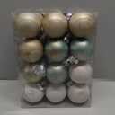 Yunlly 24 Pcs Textured Christmas Ball Ornaments 2.36'' Neutral Christmas Tree Decor Modern Vintage Brown Hanging Decor Shatterproof Home Ornaments for Rustic Large Farmhouse (Sage Green)