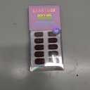 BTArtbox Press on Nails Short Square - Dark Red Nails with Glossy French Tips in a Matte Finish, Soft Gel Fake Nails Glue On Nails in 16 Sizes, Cozy Cocoa