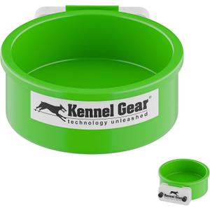 Dog Crate Water Bowl No Spill, 20oz Food-Grade Polypropylene Feeder, Secure Crate Mount with Covered Parts, Travel-Ready & Easy to Clean (Green)