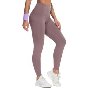 THE GYM PEOPLE Thick High Waist Yoga Pants with Pockets, Tummy Control Workout Running Yoga Leggings for Women (L)