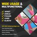 OK TAPE 12 Rolls Self Adhesive Bandage Wrap, Elastic Athletic Tape, Self Stick Bandage Tape, Vet Wrap, Medical Wrap for Wrist, Feet, 2" x 5 Yards - Pink