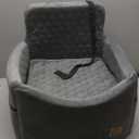 Ishineon Dog Car Seat for Small/Medium Dogs, Detachable Washable Dog Booster Car Seat Under 35lbs, High-Support Memory Foam,Travel Bed with Storage Pockets