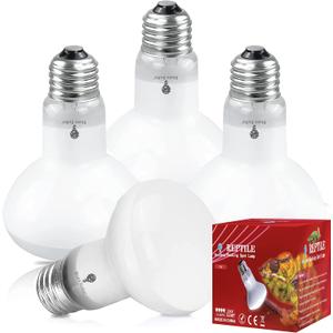 4 Pack 75-Watt Basking Light for Reptiles & Amphibians - Heat Lamp Bulbs for Glass Terrariums, Suitable for Bearded Dragons, Lizards, Iguanas - Broad Spectrum Reptile Basking Bulb