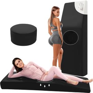HOMBYS BBL Bed After Surgery for Sleeping with Hole,High Density Foam BBL Mattress with Hole,Brazilian Butt Lift Recovery Pillow After Surgery with Removable Cover (67x22x6.3in), Black 