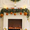 6Pcs Large Velvet Christmas Ball Ornaments 4" Copper Orange Flocked Ornaments Set for Christmas Tree with 10Pcs Velvet Bows Shatterproof Xmas Hanging Decorations for Home Fall Tankgiving Holiday Dcor