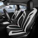 Seat Covers 1: 1 Custom Fit for Tesla Model Y 2024 2023 2022 2021 2020, Leather Waterproof Car Seat Covers Full Set 7-Seater Breathable(Blackwhite)