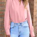 EVALESS Work Blouses for Women Long Sleeve Blouses Business Spring Top Womens V Neck Office Shirts (XL)