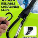 8-Pack Bungee Cords with Hooks & Carabiners - 24 Inch Bungee Rope (4 Hooks + 4 Carabiner Clips) - Heavy Duty Elastic Stretch Cords for Kayaking, Camping, Truck, Tarp, Gear Tie Down - Black