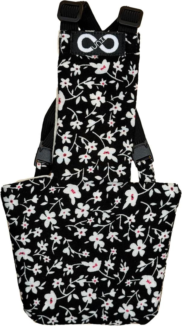 Chicken Diapers for Indoor Chickens, Hens, Rooster, Silkie, Bantam - Reusable, Adjustable (Black Floral, Chicken Medium, 1, Count)