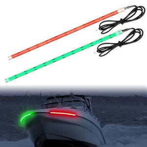 Obcursco Boat Navigation Lights, 12V COB LED Red and Green IP68 Waterproof Bow Lights for Kayak, Jon, Bass Boat, Fishing, Pontoon, and Marine, Pack of 4