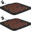 Tuanse 2 Pack Heated Seat Cushion Heated Bleacher Chair Pad Portable Foldable Black Heating Mats with USB Port for Office Home Use Indoor Outdoor Events