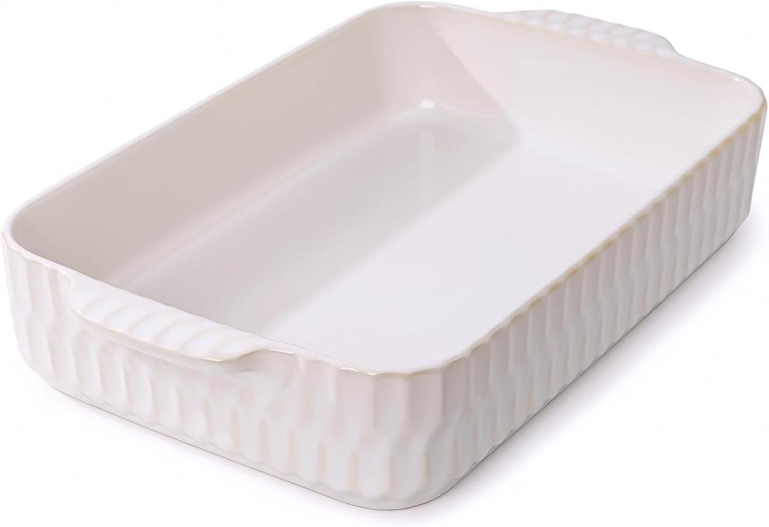 4.7QT Casserole Dishes for Oven, 9x13 Large Lasagna Pan, Ceramic Baking Dish, Rectangular Lasagna Pan Deep with Handles for Baking, Casserole, Kitchen, Thanksgiving Christmas Gift for Mother Father Women Men